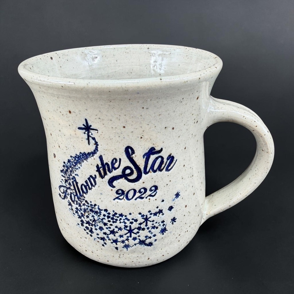 Glendale Pottery Follow the Star Handmade Speckled Stoneware Mug Cup Blue Gray